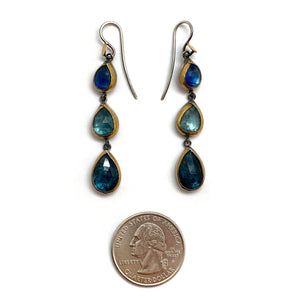 Blue Kyanite Tiered Earrings-Earrings-Austin Titus-Pistachios