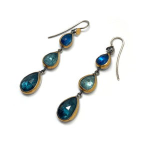 Blue Kyanite Tiered Earrings-Earrings-Austin Titus-Pistachios