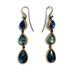 Blue Kyanite Tiered Earrings-Earrings-Austin Titus-Pistachios