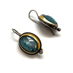 Blue Kyanite and Topaz Earrings-Earrings-Austin Titus-Pistachios
