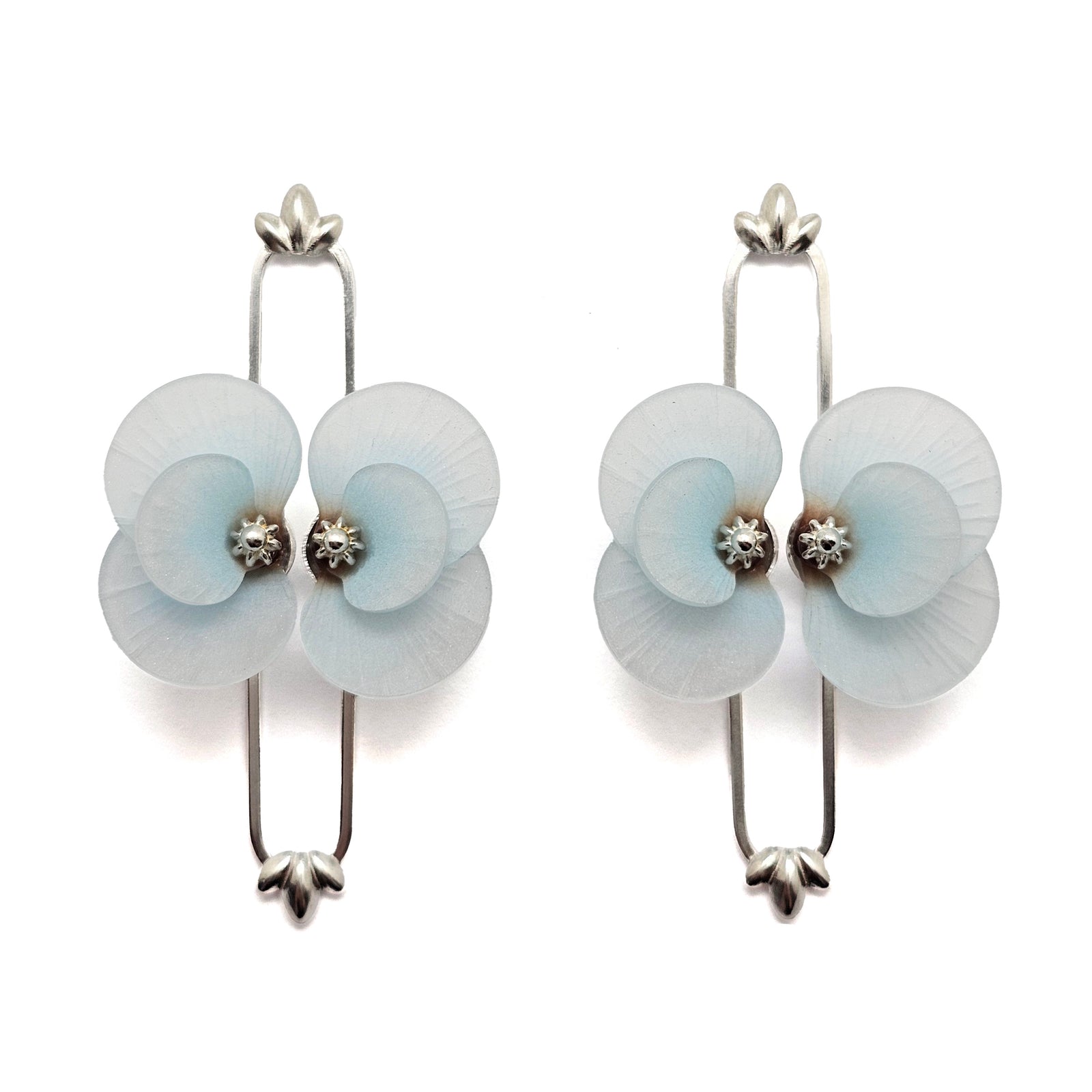 Blue Leaf Blade Earrings-Earrings-YeJin Choi-Pistachios