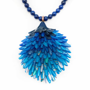 Blue Ombre Aluminum Pendant Necklace-Necklaces-Eunseok Han-Pistachios