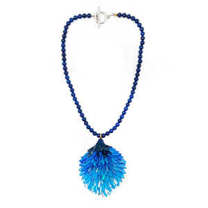 Blue Ombre Aluminum Pendant Necklace-Necklaces-Eunseok Han-Pistachios