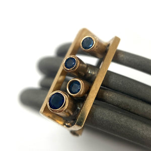 Blue Sapphire Suspended Ring-Rings-Jacek Byczewski-Pistachios