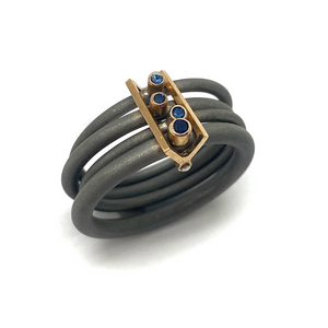 Blue Sapphire Suspended Ring-Rings-Jacek Byczewski-Pistachios