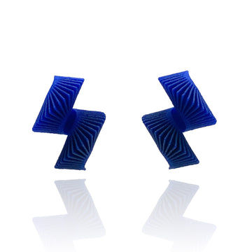 Blue Spiral Earrings