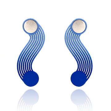 Blue Traveling Circle Earrings
