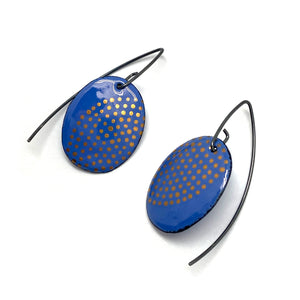 Blue and Gold Enamel Earrings-Earrings-Jenne Rayburn-Pistachios