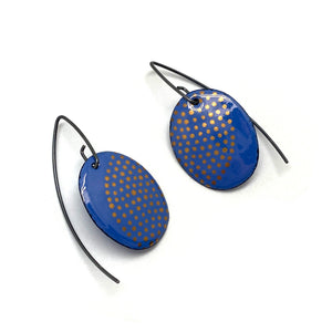 Blue and Gold Enamel Earrings-Earrings-Jenne Rayburn-Pistachios