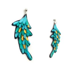 Blue and Gold Layered Aluminum Earrings-Earrings-Eunseok Han-Pistachios