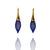 Blue and Gold Nylon Bulb Earrings-Earrings-Dorine Decayeux-Pistachios