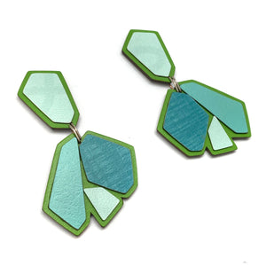 Blue and Green Vista Earrings-Earrings-Stephanie Smith-Pistachios