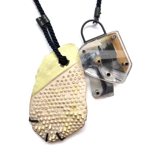Blue and Pale Yellow Cord Necklace-Necklaces-Mélanie Denis-Pistachios