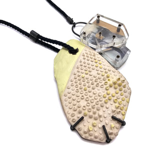 Blue and Pale Yellow Cord Necklace-Necklaces-Mélanie Denis-Pistachios