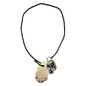 Blue and Pale Yellow Cord Necklace-Necklaces-Mélanie Denis-Pistachios
