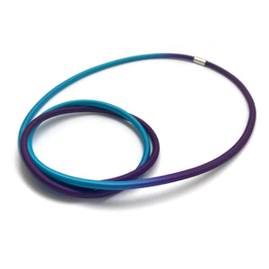 Blue and Purple Knot Necklace-Necklaces-Gilly Langton-Pistachios