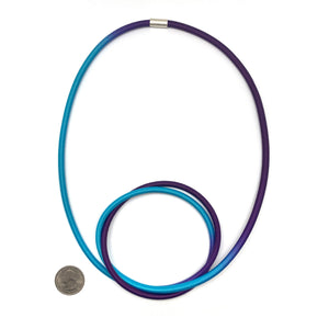 Blue and Purple Knot Necklace-Necklaces-Gilly Langton-Pistachios