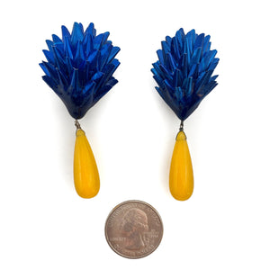 Blue and Yellow Aluminum Earrings-Earrings-Eunseok Han-Pistachios