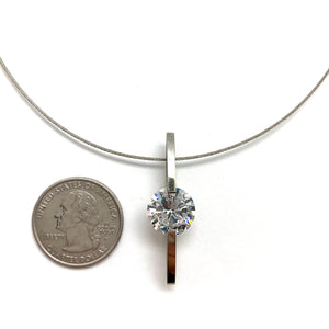 Bold CZ and Silver Pendant-Necklaces-Kacper Schiffers-Pistachios