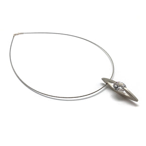 Bold CZ and Silver Pendant-Necklaces-Kacper Schiffers-Pistachios