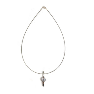 Bold CZ and Silver Pendant-Necklaces-Kacper Schiffers-Pistachios