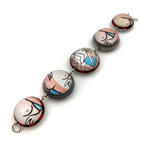 Boobie Trap Domed Link Bracelet-Bracelets-Jennifer Merchant-Pistachios