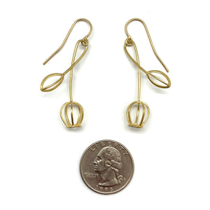 Floral Gold Earrings-Earrings-Liaung-Chung Yen-Pistachios