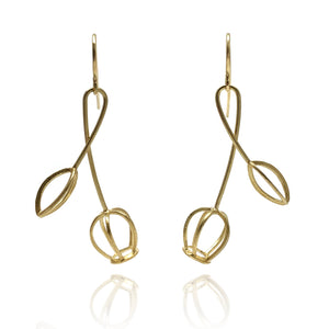 Botanical Bloom Gold Earrings-Earrings-Liaung-Chung Yen-Pistachios