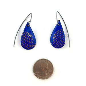 Bright Blue Tear Drop Enamel Earrings-Earrings-Jenne Rayburn-Pistachios