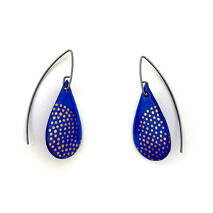 Bright Blue Tear Drop Enamel Earrings-Earrings-Jenne Rayburn-Pistachios