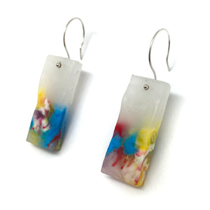Bright Blue and Yellow Rectangle Earrings-Earrings-Asami Watanabe-Pistachios