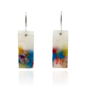 Bright Blue and Yellow Rectangle Earrings-Earrings-Asami Watanabe-Pistachios