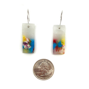 Bright Blue and Yellow Rectangle Earrings-Earrings-Asami Watanabe-Pistachios