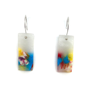 Bright Blue and Yellow Rectangle Earrings-Earrings-Asami Watanabe-Pistachios