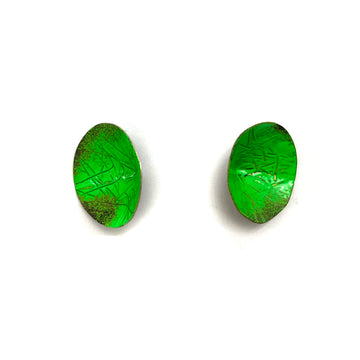Bright Green Cone Earrings