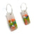 Bright Green and Orange Rectangle Earrings-Earrings-Asami Watanabe-Pistachios