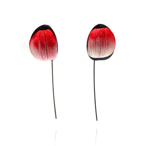 Bright Pink Flower Drop Earrings-Earrings-Naoko Yoshizawa-Pistachios