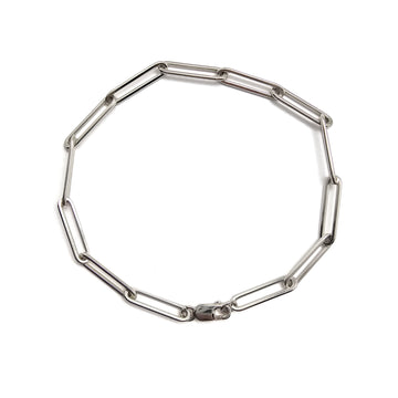Bright Silver Paperclip Bracelet