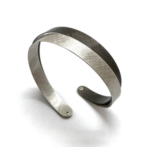 Bright and Oxidized Silver Coil Bracelet-Bracelets-Mariusz Fatyga-Pistachios