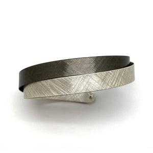 Bright and Oxidized Silver Coil Bracelet-Bracelets-Mariusz Fatyga-Pistachios