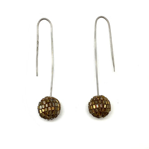 Brown Bead Earrings-Earrings-Monica Nesseler-Pistachios