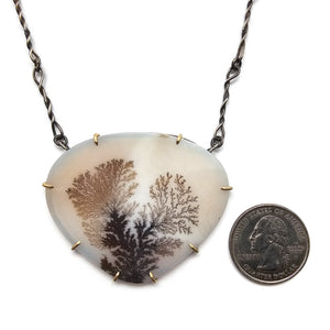 Brown Dendritic Agate Statement Necklace-Necklaces-Lori Francescutti-Pistachios