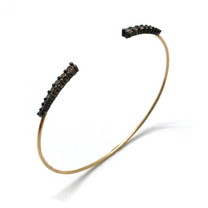 Brown Diamond Open Cuff-Bracelets-Manuk Durmazguler-Pistachios