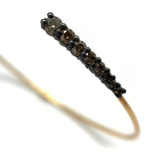 Brown Diamond Open Cuff-Bracelets-Manuk Durmazguler-Pistachios