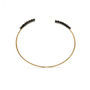 Brown Diamond Open Cuff-Bracelets-Manuk Durmazguler-Pistachios
