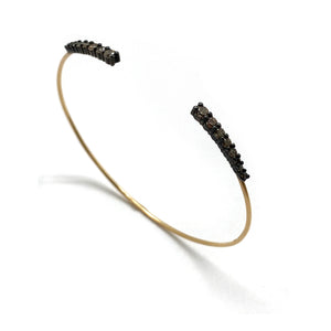 Brown Diamond Open Cuff-Bracelets-Manuk Durmazguler-Pistachios