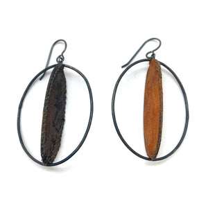 Brown Oval Earrings-Earrings-Myung Urso-Pistachios