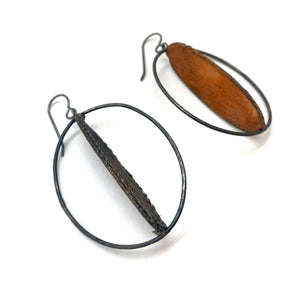 Brown Oval Earrings-Earrings-Myung Urso-Pistachios