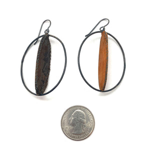 Brown Oval Earrings-Earrings-Myung Urso-Pistachios