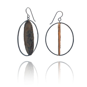 Brown Oval Earrings-Earrings-Myung Urso-Pistachios